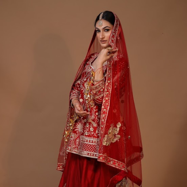 3-Piece Skirt Suit Set Resham Dori Work