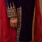 3 Piece Velvet Sharara Suit Set Dori Work