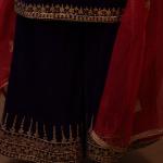 3 Piece Velvet Sharara Suit Set Dori Work