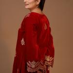 2-Piece Velvet  Sharara Suit Set Aari Work