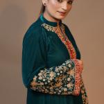 2-Piece Velvet Suit Set Aari Sippi Work