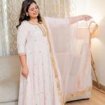 3-Piece Anarkali Suit Set Zardozi Work