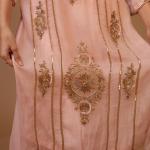 3-Piece Salwar Suit Set Moti Sippi Dori Embroidery (Rose Pink)