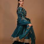 3-Piece Anarkali Sharara Suit Set Dori Work