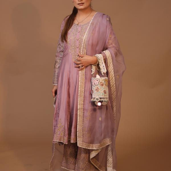 3-Piece Silk Salwaar Suit Set