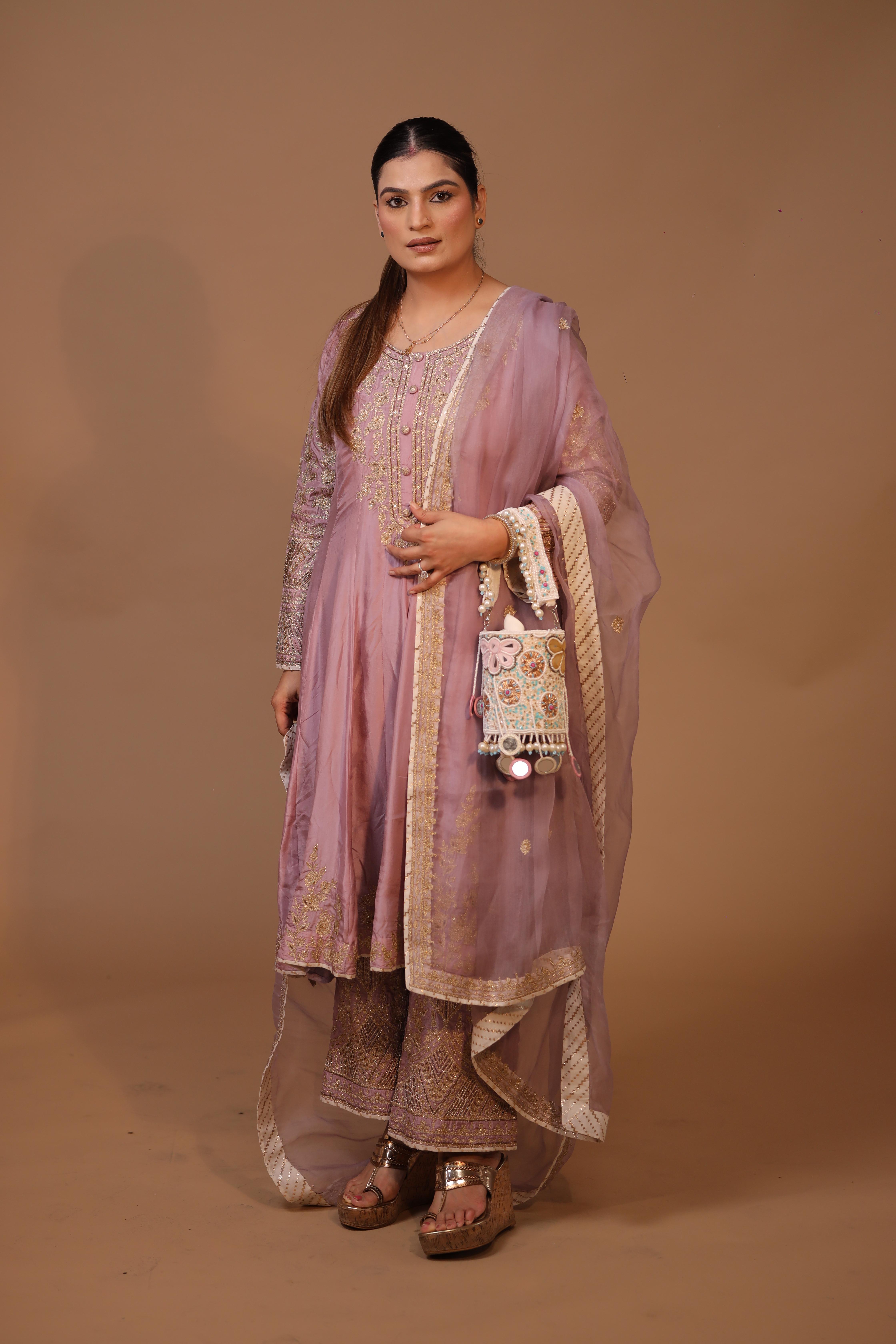 3-Piece Silk Salwaar Suit Set