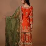 3-Piece Georgette Gharara Suit Set Marori Work