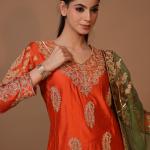 3-Piece Georgette Gharara Suit Set Marori Work