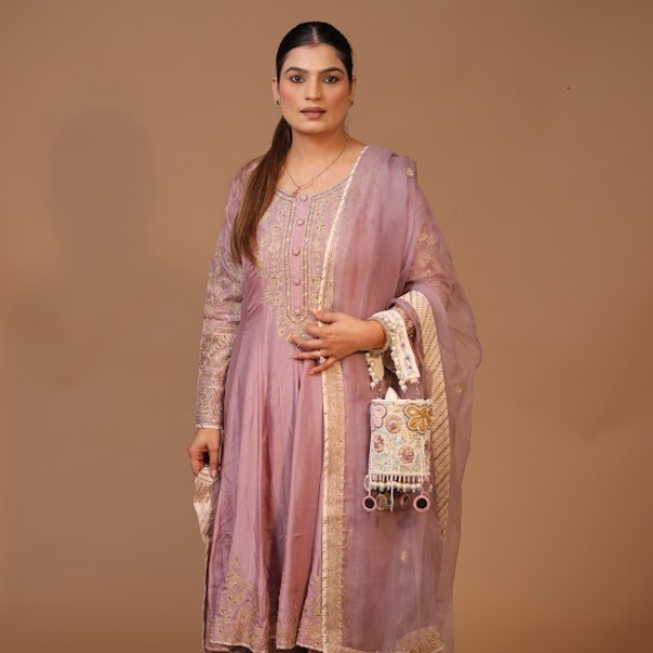 3-Piece Silk Salwaar Suit Set